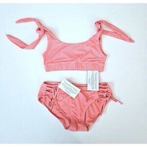 Well Dressed Wolf Wildling NWT Juniors Coral Tie Top Bikini Swim